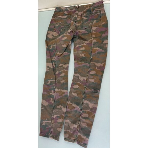 Anthropologie Camo Pants Women's Size 28 30X28 Jefferson Slim Utility Button Fly - Picture 3 of 10